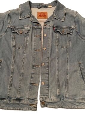 Levis Jean Jacket Women's 3X Blue Denim Casual Pockets Classic Biker Trucker